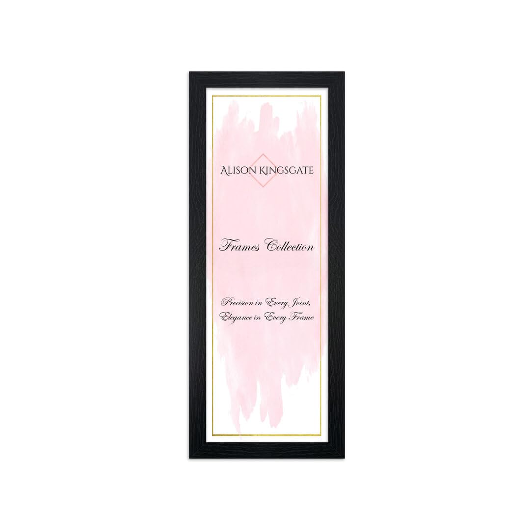 Alison Kingsgate Modern 100X50CM Black Picture Frames- Engineered Wood Photo Frame with Shatterproof Perspex Front- Ideal for Posters, Certificates & Artwork- Wall Mount or Tabletop Display — image 1