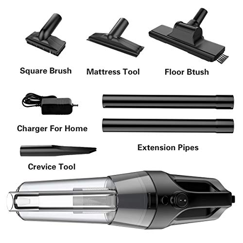 SOWTECH Cordless Vacuum Cleaner, Double Cyclonic Suction Rechargeable Stick Handheld Vacuum Cleaner Multifunctional 9 in 1 Stick Handheld Vacuum for Home, Hard Floor, Carpet, Car-118-A2