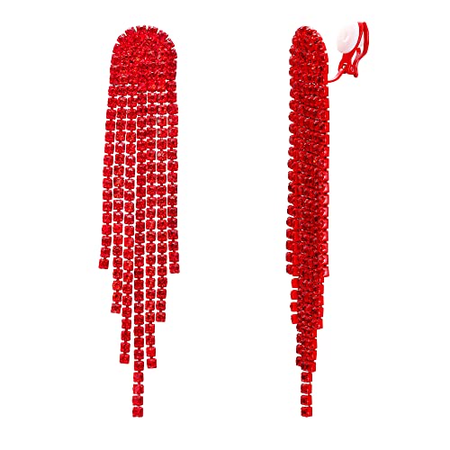 Pendientes Colgantes Clip-on con Cristal Brillante