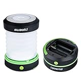 Suaoki Camping Lantern Led Light Flashlight Powered By 3AA Batteries Collapsible Ultra Compact Great for Hiking Camping Tent Garden Patio etc (Green)