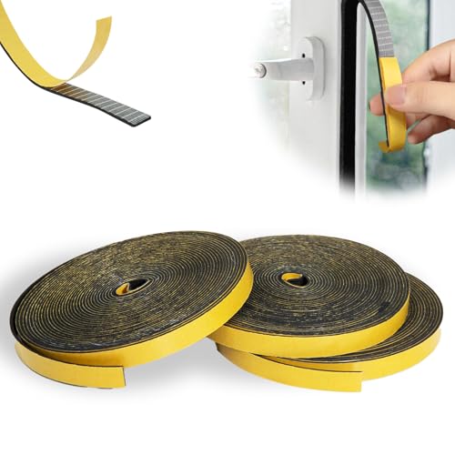 KINETOX Joint Porte Entree 24m Joints Plaque de Cuisson Joint Fenêtre Isolation Mousse Autocollante 6mm x 1.5mm Applicable Climatiseurs Interstices de Portes et Fenêtres Cuisinières Gaz