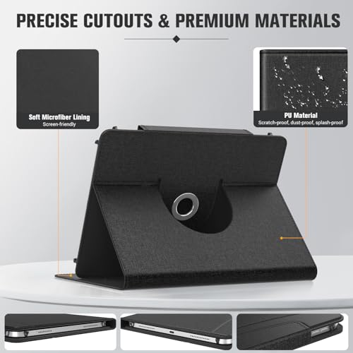 Housse pour tablette android 10.1 pouces universelle 360 rotative avec support multi-angle - 6