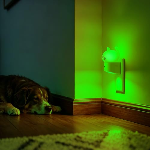 Image of DORESshop LED Night Light for Kids, 3D Cute Cat Kids Night Light with Dusk to Dawn Sensor, RGB+Soft White 3000K Plug in Night Light for Kids Room Decor, Birthday Gift Nightlight for Kids