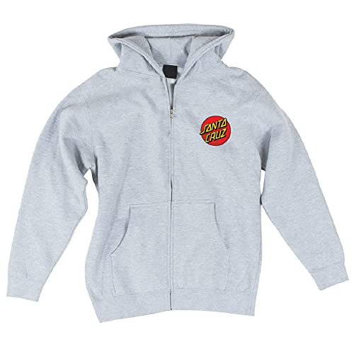 Image of SANTA CRUZ Youth Zip Up Hooded Sweatshirt Classic Dot Youth Skate Zip Up Sweatshirt
