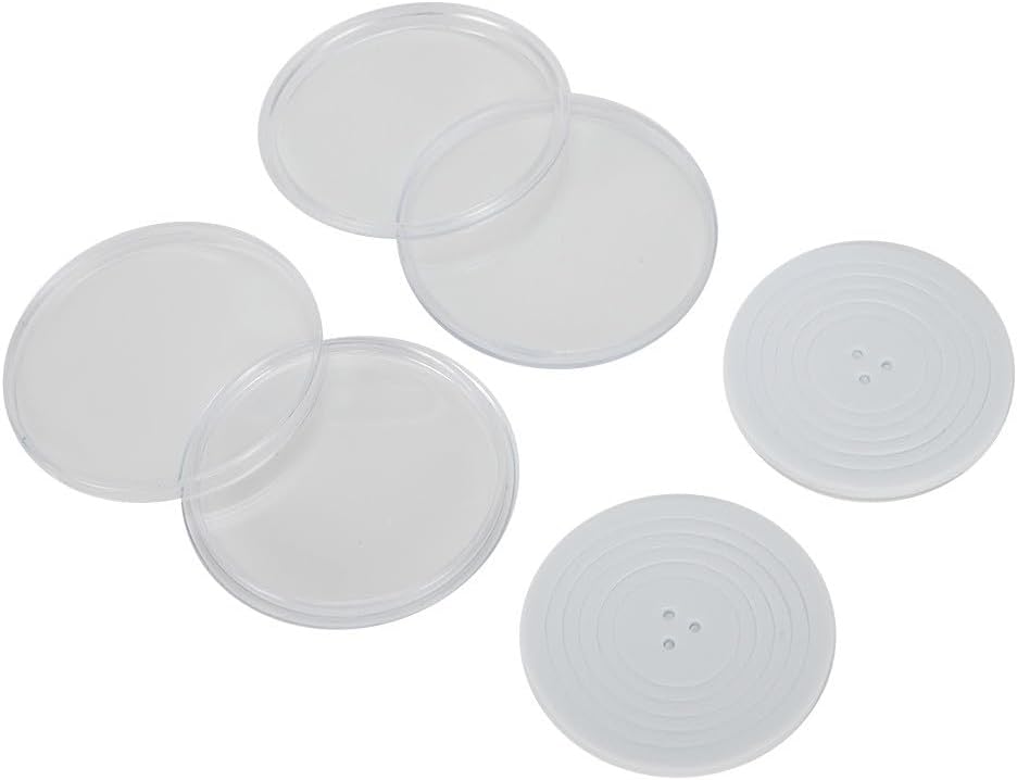 Transparent Plastic Coin Holders 46mm Round Coin Protectors for Collecting Storage Cases Numismatic Supplies Display Containers Protective Capsules(20pcs)