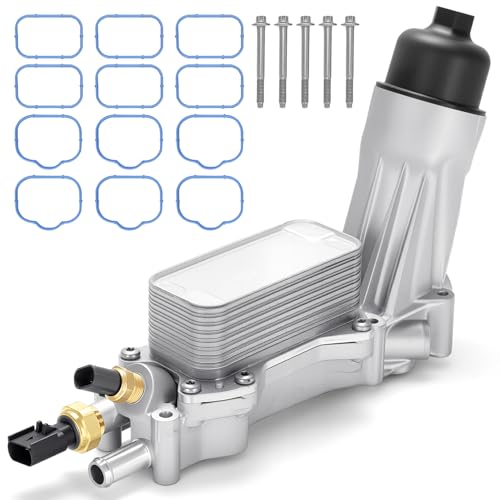 AUIVERED 926-876 926-959 Upgraded Aluminum Engine Oil Filter Housing with Oil Cooler - Fit For 2011-2016 Chrysler 200 300 Dodge Charger Grand Cherokee Wrangler 3.6L V6 Engine - Replaces# 68105583AF
