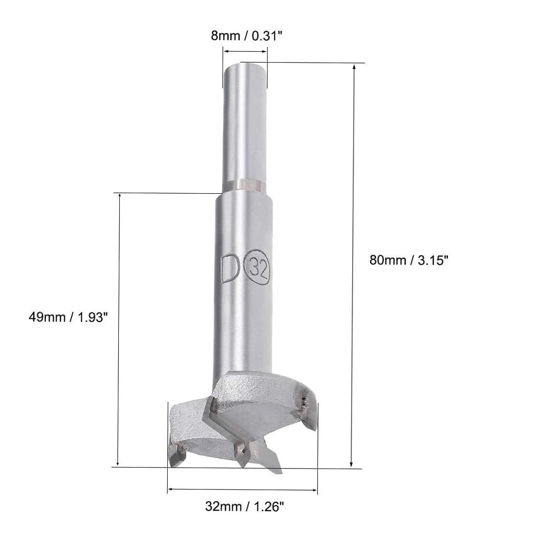 Woodworking Hole Opener Drill Bit 32mm Forstner Drill Bits Tungsten Carbide Wood Hole Saw Hinge Drilling Bit Cutter