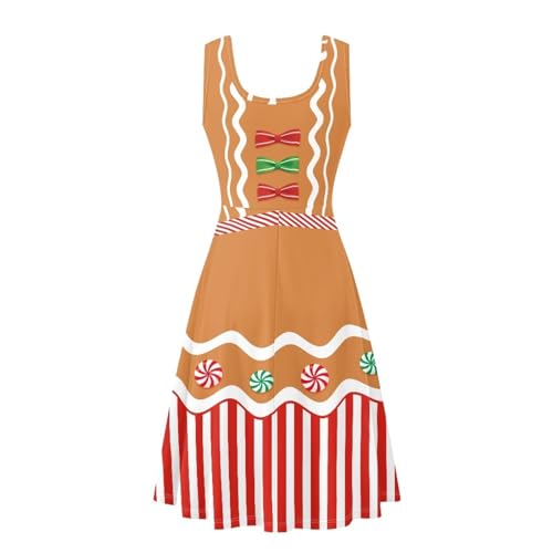 Image of TOADDITDO Women's Sleeveless O Neck Beach A-Line Party Coctail Tank Dresses Flared Sundress