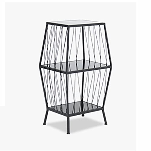 Office Study Display Tabelle, Nordic Style Table Mehrschichtiger Aufbewahrungstisch Wohnzimmer Für Pflanzen, Zeitschriften, Bücher Schmaler Beistelltisch(Size:32 * 25 * 73CM,Color:#2) Cover