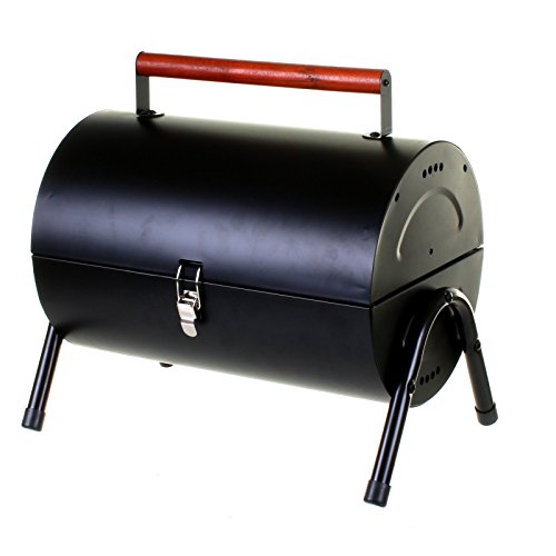 Marko Outdoor BBQ Portable Barrel Barbecue Steel Table Top Outdoor Garden Camping Picnic Grill - Image 2