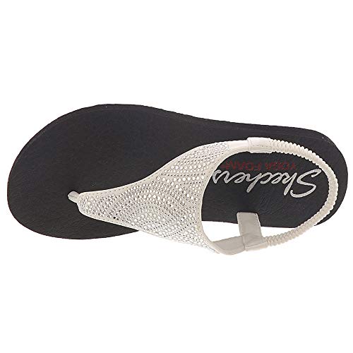 Skechers Skechers Women's Meditation New Moon Slingback Flip-Flop, White, 8 M US
