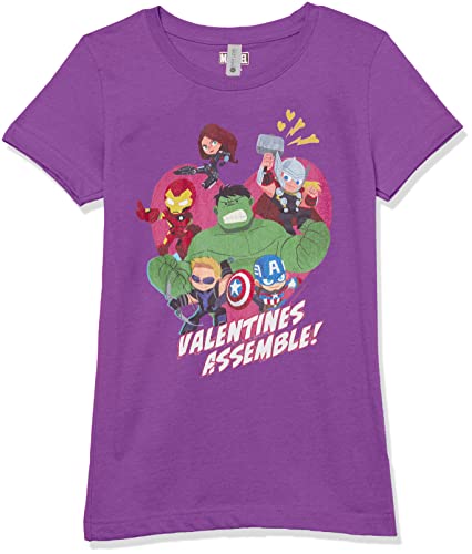 T-Shirt Marvel Saint-Valentin fille S en violet berry pour les passionnées de super-héros