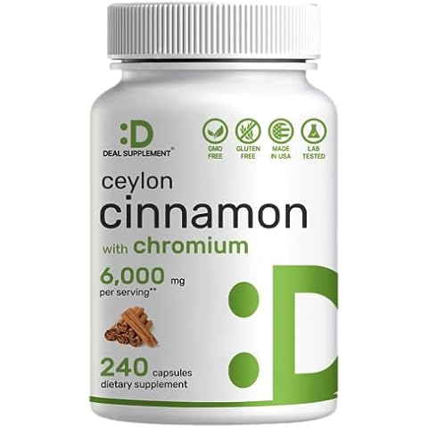 Ceylon Cinnamon 6000mg with Chromium, 240 Capsules Cover