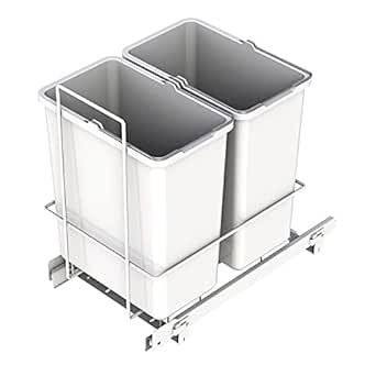 Addis Vuilnisbak, 2 x 10 l, van 100% gerecycled kunststof, lichtgrijs, 20 l