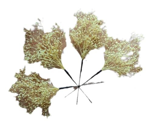 【日本製 国産 カスミ草 髪飾り 6色展開 4点セット】成人式・振袖・結婚式・卒業式・袴・前撮り・七五三|着物・和装・ウェディングドレス・浴衣対応|水引・チュール|全髪型適用 ポニーテール・アップスタイルも|63e (イエロー黄色)