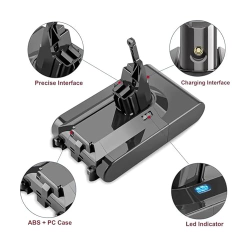 Batería de litio compatible Dyson V8 de 21,6V con anclaje SV10 de mano 4