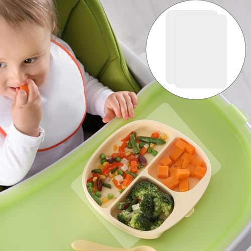 Image of 9pcs Transparent Suction Stickers for Stokke Tripp Trapp Tray, Round & Rectangle Strong Suction Fixer Adhesive Tray Sticker for High Chairs Baby Plates Bowls & Toys Stability