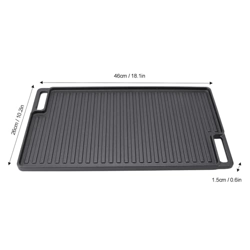 TOPINCN Rectangular Cast Iron Griddle, Reversible Grill Griddle, Double Sided Frying Pan for Ovens, Stovetops, Grills, or Over Campfire - Image 3