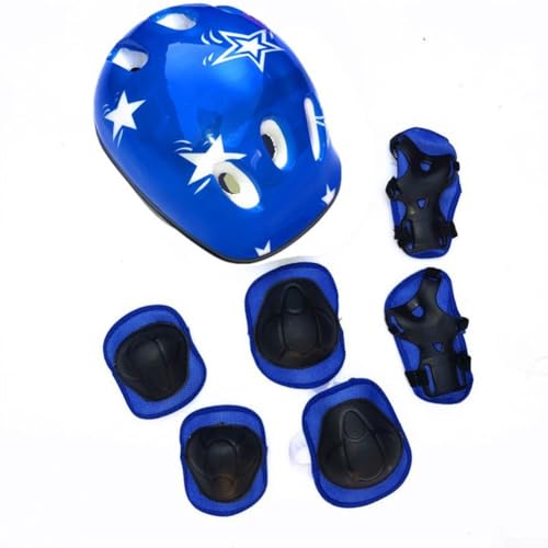 Casco y sistema de almohadilla de cuatro áreas para jóvenes de 5 a 16 años con ajuste ajustable y ventilación para un uso prolongado en deportes al aire libre (azul)