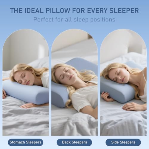 AEPINBH Cervical Pillow for Neck Pain Relief, 3.9 Inch Cooling Memory Foam Pillow, Ergonomic Support Pollow for Side and Back Sleepers — view 2