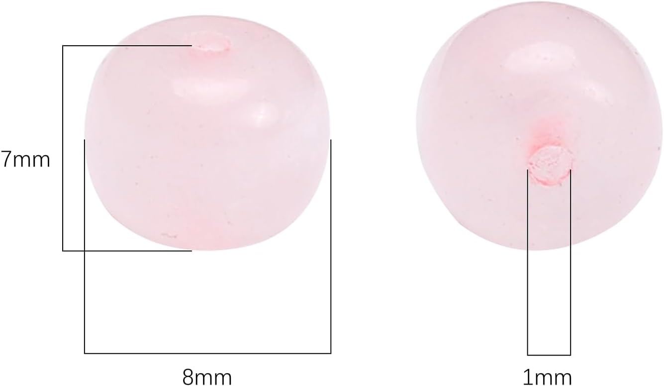 Natural Rose Quartz Flat Cut Round Drum Stone 8mmx7mm Loose Semi Gemstone Beads for Jewelry Making 38cm - Image 4