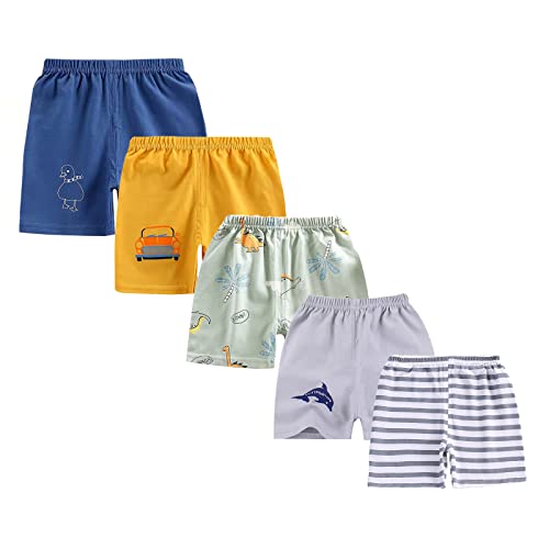 Image of Vagefun Toddler Baby Boy Shorts - Dinosaur Lightweight Cotton Shorts for Kids Boys Summer Elastic Waist Short Pants
