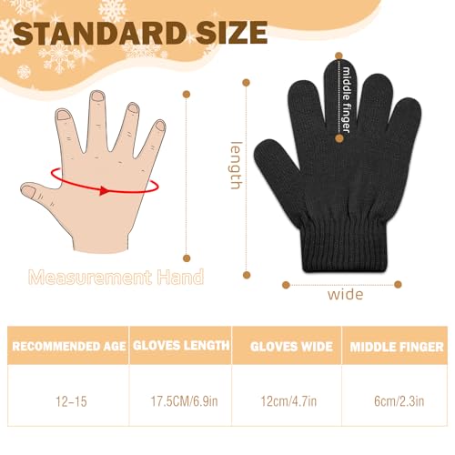 Image of ONESING 50 Pairs Kids Gloves - Soft Knitted Children Gloves Bulk for Girls & Boys | Stretchy Gloves for Cold Weather