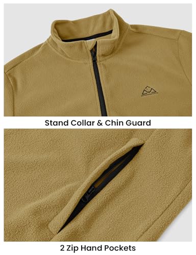 BGOWATU Men's Fleece Pullover Jacket Lightweight Golf jacket for Men Winter Running Jacket Quarter Zip Coat with Pocket3