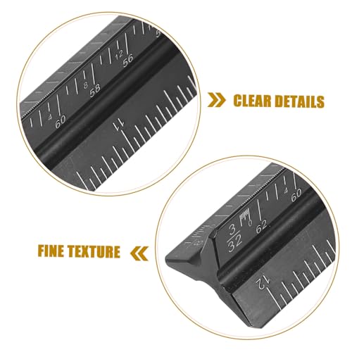 Regla triangular de 30cm metálica anti borrones para planos 3