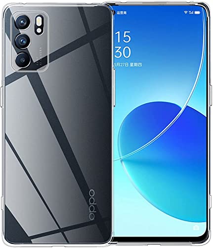 Captor Cover Trasparente per Oppo Reno 6 5G, Custodia TPU in Silicone Flessibile Morbida e Sottile, Alta Qualità con Bordo Rialzato per Schermo e Protezione Fotocamera