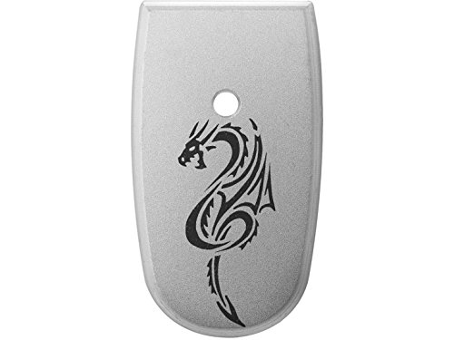 for Smith & Wesson S&W Shield .45 Magazine Base Plate Silver NDZ Tribal Dragon 1