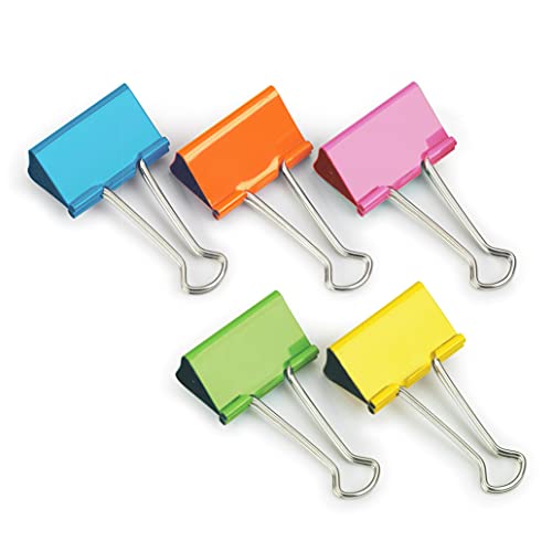 Rapesco FBC32COL Pinzas Clips de 32 mm con Brazos Plegables, Colores surtidos, Paquete de 10