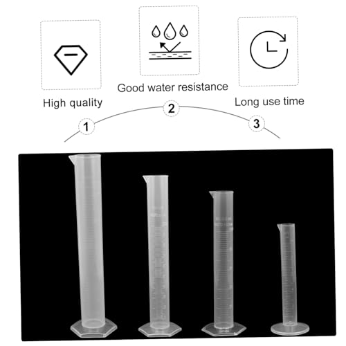 Probeta graduada de plástico TOYANDONA de 250ml con base hexagonal para medición 6