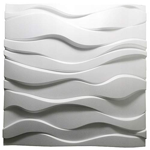 Nuevos Paneles Decorativos De Pared 3D - Tableros de Pared 3D - Revestimiento de Pared 3D - 600 x 600 mm - Zephyr - Blanco (12)