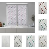 Home Tresor Coppia Tende a Vetro | Tendine Soggiorno Semi Filtranti Fantasia Jacquard Colorata, 2 pannelli, Cucina, Camera da Letto, Corte e Lunghe | Mod. MADRID - 80x150 cm, Naturale