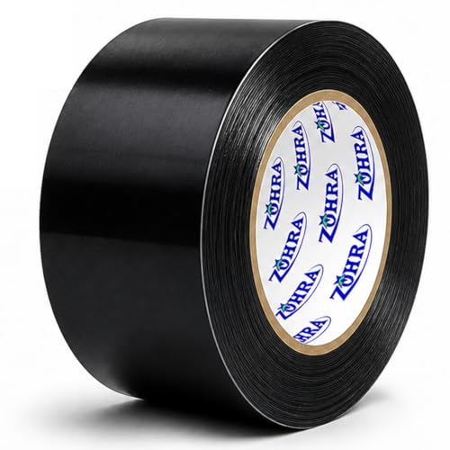 Image of ZOHRA PVC Self Adhesive Tape For Air Conditioner Copper Pipe Wrapping Tape AC Insulation Tape Water Prof Heavy Duty 20 Meters Length, 48MM Width Pack Of 1¦ (White) (BLACK)