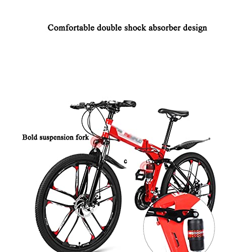LiRuiPengBJ Kinderfahrrad 26 Zoll Faltbares Mountainbike, Vollgefederte Stadträder mit Doppelscheibenbremse 27-Gang-Mountainbike, für Männer und Frauen (Size : 26inch27 Speed) – Bild 7