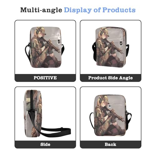 messenger bag for women shoulder bag crossbody Womens Purse Cross Body Adjustable Strap for business business- Army Camouflage Girl4