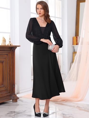 Women's Satin Maxi Skirt High Waist Formal A-Lined Evening Cocktail Mermaid Skirts3