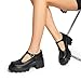 DREAM PAIRS Women's T-Strap Mary Jane Shoes Low Platform Chunky Block Heels Closed Toe Work Pumps Comfortable Round Toe Dress Wedding Party Shoes,Size 9,Black-Pu,DWUMPU2571