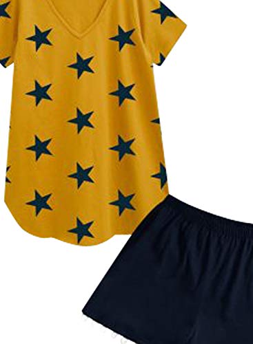 Image of A.T.U.N. (ALL THINGS UBER NICE) Women's Cotton Relaxed Fit Sleepwear Set | Tees with Shorts Set