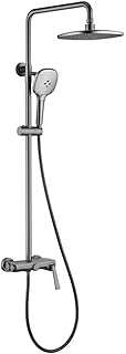 Shower Set Used for Bathroom Renovation, Exposed Shower System with Shower Head and Multifunction Hand Shower, Bathtub Faucet, Height and Angle Adjustable,Gun Gray Yearn for
