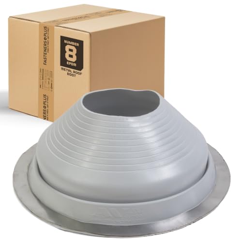 Image of Fasteners Plus #9 Round EPDM Metal Roof Pipe Flashing Boot (Fits 9 inch - 19 inch Pipe OD), Gray