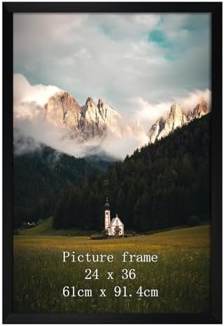 Giftgarden 24x36 Poster Picture Frame Black, 24 by 36 Thin Frame for Wall Display, Single