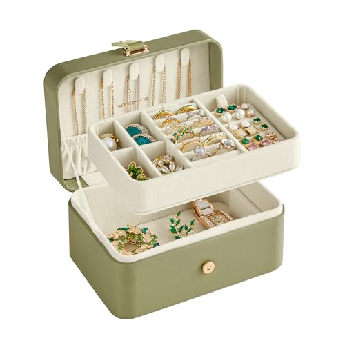 Image of SONGMICS Travel Jewelry Organizer, 2-Layer Portable Jewelry Box Case