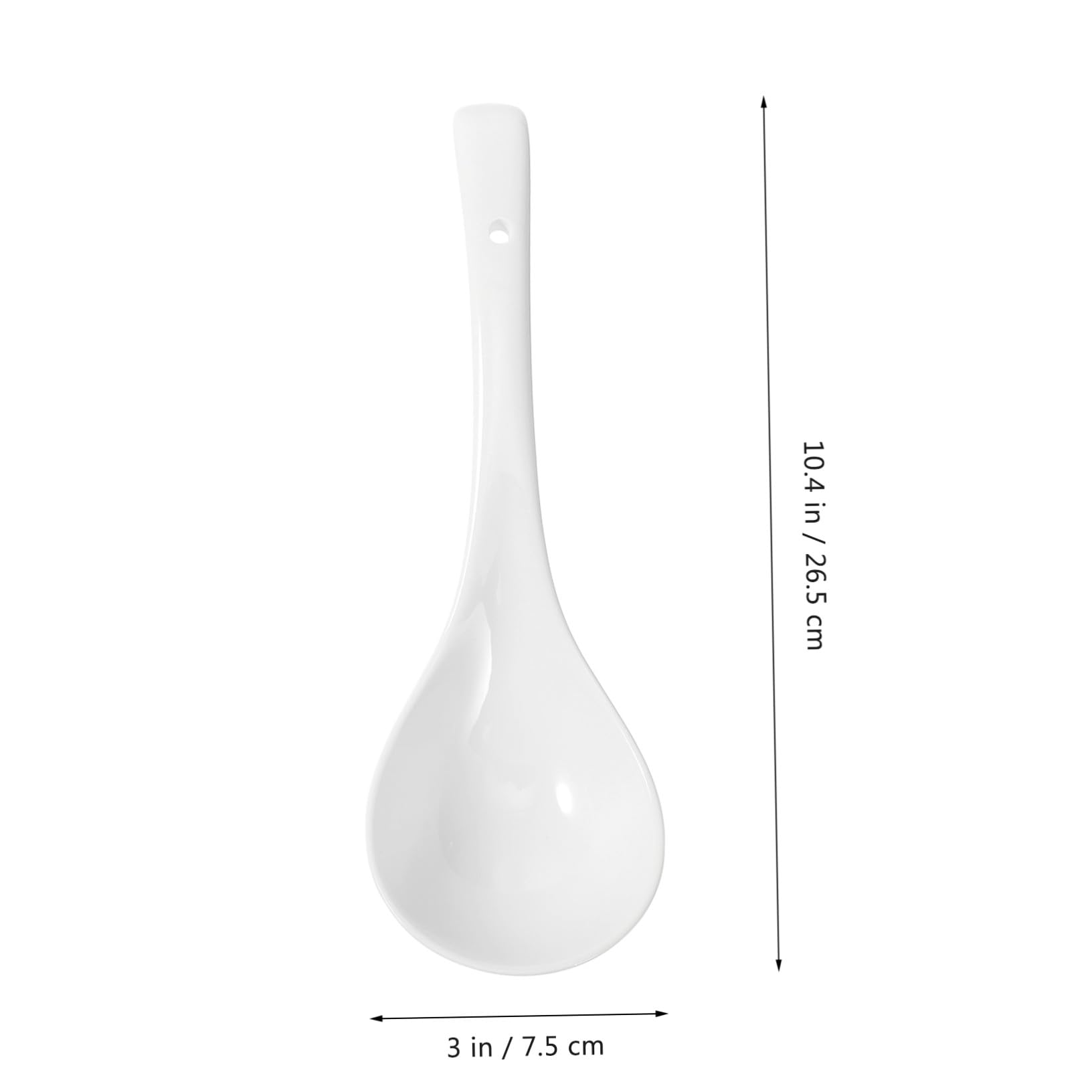 DOITOOL Cucharas Grandes de Porcelana para Sopa Cucharones Resistentes con Mango para Cocina para Hogares Restaurantes y Regalos
