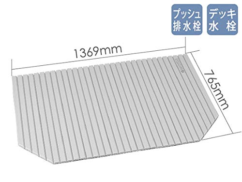 LIXIL(リクシル) INAX 巻きフタ 1400 オーバル浴槽用 プッシュ排水栓、デッキ水栓あり仕様 BL-SC77137-V2