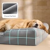 BEDSURE orthopädisches Hundebett Ergonomisches Hundesofa - 132x104 cm Hundecouch mit eierförmiger Kistenschaum für große Hunde, waschbar rutschfest Hundebetten, grau