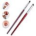 DANNEASY 2Pcs Acrylic Wooden Nail Brush Set French UV Gel Nail Ombre Brush Flower Petal Drawing Pen Manicure DIY Tools