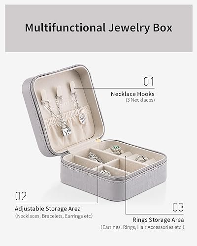 Joyero de viaje Vlando gris el regalo ideal como pequeño estuche organizador femenino 5
